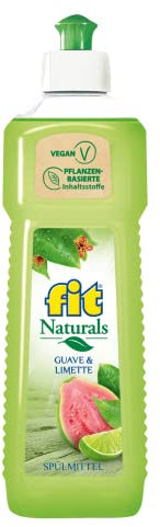 fit naturals Hand-Spülmittel 12 x 500 ml - mit Aloe Vera für die Hände, hautverträglich, vegan, Guave-Limette