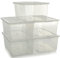 Pluto Packaging X Large Plastic Storage Box Strong Transparent Container Medium Large Box With Lid For Clothes/Books (64L, 2 Containers + Lids)