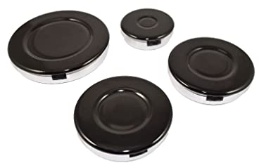 Ufixt Fits Bosch, Candy and Cannon Hob Cooker Gas Burner Base and Cap Set 4 Piece 55mm 75mm 100mm