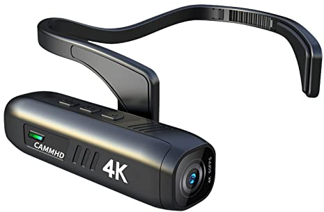 CAMMHD C2-64G 4K/2160P HD Head Mounted Camera Smart Anti-Shake Hands Free Body Cam 2200mAh 5 Stunden Körperkamera Wi-Fi APP Control