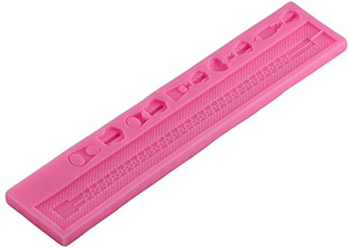 Moule en silicone en forme de chaîne pour vêtements, fermeture éclair, moule de cuisson en silicone adapté pour le bricolage, le glaçage, le sucre, la pâtisserie, les biscuits
