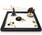 LuXianYS Zen Sand Meditations-Ornamente,Japanese Zen Garden for Desk, Zen Garten Zubehör, Mini Meditation Rock und Sand Garden Holzsockel