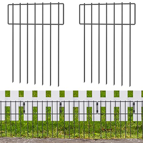 10 Stück Tier-Absperrzaun, insgesamt 43,2 cm (H) x 3 m (L), kein Graben von Hunde-Barriere-Zaun, rostfreie Metalldraht-Platten, Gartenzaun, Hundekaninchen, Bodenpfähle, Grenzzaun für den Garten.