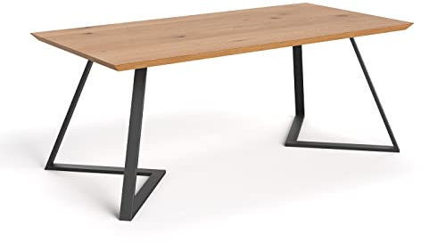 Danzz Holztisch Avil aus massiver Eiche mit Metallbeinen 120x90 cm
