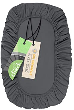 Emily´s Check Universal Spannbezug - Blickdicht - extra elastisch 1596.2325, ca. 70 x 140 cm, anthrazit