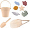 Luter Ensemble de Jouets de Plage pour Enfants en Silicone, Comprenant Seau de Plage, Pelle, 6 Moules d'animaux Marins, Sachet de Plage Portable Jouets de Plage & de Sable pour Tout-Petits 4-10(9pcs)