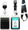 DUOUPA Porte Badge avec Cordon,Tour de Cou Badge avec Porte-Cartes,Porte Badge Enrouleur, Strap Neck avec Swivel Lobster Clasp pour Porte Badges d'Identification(Noir et blanc)