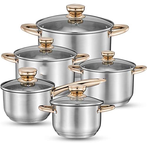 OQHAIR Cookware Set Soup Kitchen u Stainless Steel Stew Cooking Kitchen us Induction Cooker Casserole Kitchen Saucepan Double Boiler Steamer