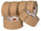 TAPEBEAR 6 Rollen Umweltgerechtes Kraftpapier Klebeband, Wasser-aktiviertes Paketbänder 50mm x 50m Biologisch abbaubares Klebeband, Abbaubar Verpackungsband, Recycelbar Braun Papier Packband