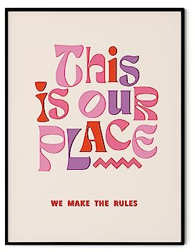 TwoDays Ästhetische Raumdekoration, Poster mit Taylors Liedtext fürs Schlafzimmer, „This is our Place“-Drucke, Musikkunst-Wanddekoration für Mädchen, große Vintage-Geburtstagsdekorationen (30,5 x 40,5