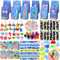 Latocos 148 Meerestiere Party Mitgebsel Kindergeburtstag Geschenk Tasche Lesezeichen Kratzbilder DIY Aufkleber Squishy Spielzeug Schlüsselanhänger Stempel Meerestier Spielzeug für Mädchen Jungen