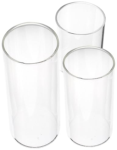 Angoily Lot De 3 Vases Cylindriques en Verre Transparent pour Centres De Table, Bougeoirs Ouragan pour Bougies Piliers, Vase Flottant pour Décoration