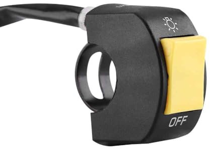 AUTOZOCO - Interruptor luces faros delanteros para manillar de moto 12 V CC negro - 2 polos - interruptor secundario - swich antiniebla - swich faros, Botón amarillo