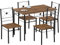 Vida Designs Roslyn Dining Table and Chair Set, Kitchen Breakfast Modern Contemporary Furniture Set (Dark Wood, 4 Seater)