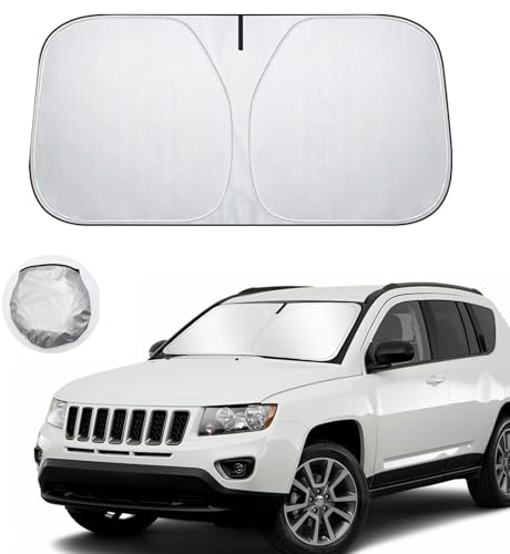 Parasol para parabrisas delantero de coche, 140 x 70 cm, protección solar para parabrisas delantero, parasol frontal, parabrisas para verano, autoadhesivo, protección contra el calor, lona plegable