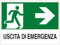 10PZ CARTELLO SEGNALETICO USCITA DI EMERGENZA DESTRA cm. 30x20