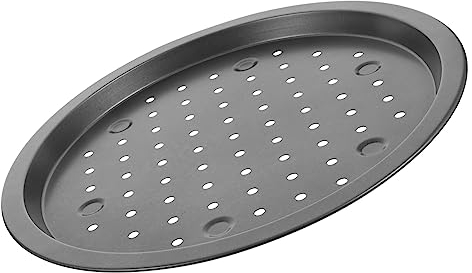 CRILSTYLEO Bandeja de Metal para Horno Bandeja para Horno con Orificios para Placa de Pizza Red Antiadherente para Asar Bandeja para Horno de Pizza