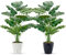 Der Rose Confezione da 2 piante finte di Monstera artificiali da 71,1 cm, per interni, con vasi bianchi e neri, per casa, ufficio, soggiorno