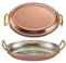 Sartén de acero inoxidable de doble asa, paellera española ovalada, olla antiadherente de acero inoxidable con doble asa for cocinar mariscos en hogares o restaurantes, color plateado, 24 cm(Rose Gold