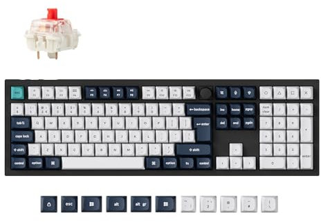 Keychron Q6 Max Full Size Bluetooth Wireless /2.4 GHz/Wired Custom Mechanical Keyboard, Full Metal Programmable Knob RGB Hot-Swappable Gateron Jupiter Red Switch for Mac Win Linux - UK Layout