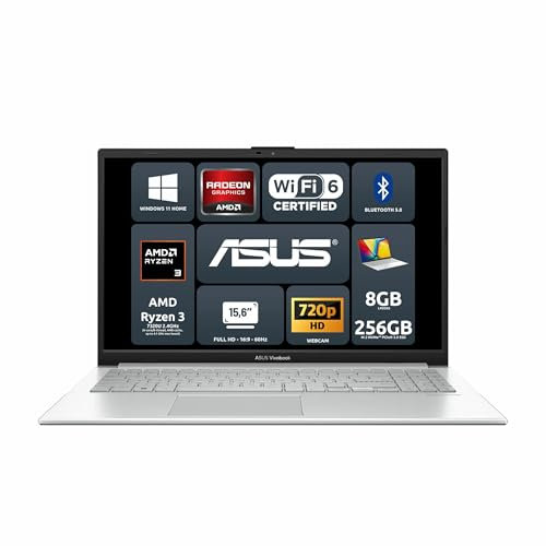 ASUS Vivobook Go 15 E1504FA, 15,6 FHD Anti-Glare, 60Hz, AMD Ryzen 3 7320U, RAM 8GB, 256 GB SSD PCIE, AMD Radeon Graphics, WIN 11