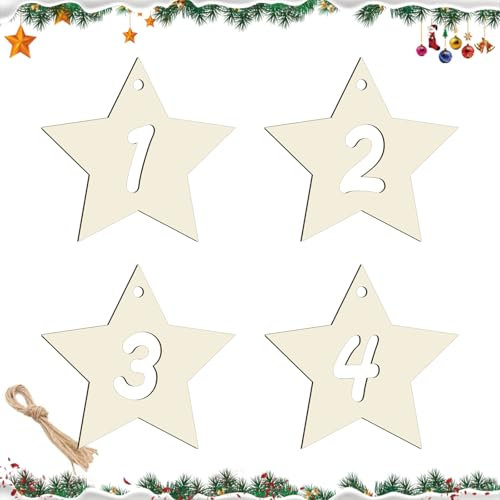 Adventszahlen 1-4 für Advent Kerzen Deko Adventskränze Weihnachten Unparfümiert