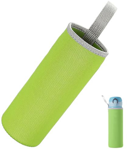 WsKingWA Neoprene Water Bottle Sleeve - Outdoor Hiking Travel Carrier (550ml, Grass Green)