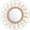 MIATTCLD Runder Rattan Wandspiegel, Boho Spiegel Wanddeko 40cm, Wandbehang Spiegel Dekor für Schlafzimmer Wohnzimmer Esszimmer