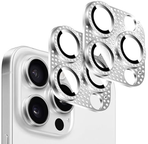 Kucheed 2 Pezzi Protezione per Obiettivo Della Fotocamera Bling Diamond per iPhone, Antigraffio in Metallo con Decorazione Colorata 3D per Fotocamera Posteriore per iPhone 11 Pro/iPhone 11 Pro Max