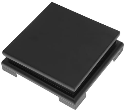 Amosfun Small Wood Base Plant Display Stand, Square Wooden Pedestal Stand for Holding Fish Bowl, Buddha Statues, Collectible, Bonsai, 15x15cm