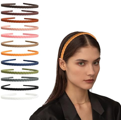 12 Pièces Bandeaux Mode Pour Femmes, Serre Tete, Bandeaux Plastique, Bandeaux Fins De 0,6 Mm, Bandeau AntidéRapant De DifféRentes Couleurs Avec Dents AntidéRapantes Pour Filles et Femmes