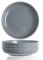 Dinner Plates Set of 4, Deep Dinner Bowls Plates for Serving Salad Soup, Small Ceramic Pasta Bowls 8’’|19.6cm Forest Series Dishwasher Microwave Oven Safe (Bluish Grey)