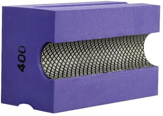 MiJunHD Bloc abrasif diamanté concave, galvanisé, grain 400, pour ponçage et coupe du granit, du marbre, du verre, du carrelage, du bois (1 pièce)