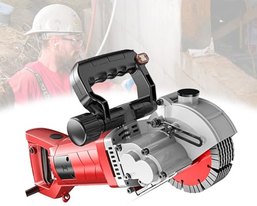 Genérico Sierra de anillo portátil for cortar paredes con mango, sierra eléctrica for hormigón húmedo/seco con láser, 5500 W, 6500 rpm, 42 mm de profundidad de corte for cortar hormigón, granito y par