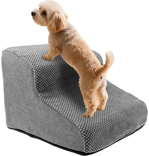 Scale per animali domestici, 30 cm, 2 gradini, antiscivolo, con rivestimento in velluto 3D, lavabile, per cani di piccola taglia, spugna di alta qualità, per cani