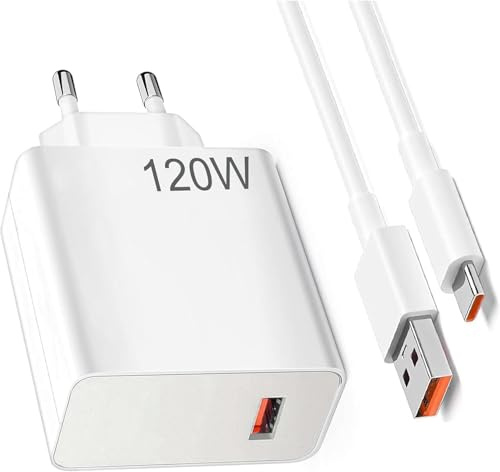 120W USB C Ladegerät für Xiaomi 15 14T 13T 12T 11T Pro/Ultra | Redmi Note 14 13 12 11 Pro+ 5G, Poco F6 Poco X7 Poco F4 GT, Schnellladegerät Power Handy Ladegeräte mit 6A 1M Typ C Ladekabel
