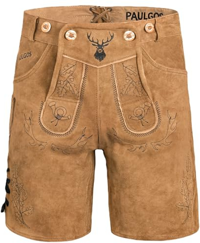 Herren Trachten Lederhose HK5 + Träger, Echtes Leder, Gr. 44-60