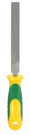 sourcing map Flat Thin Cut File 4 Double Cut Teeth High Carbon Steel Hand Rasp File with Plastic Handle for Metal Wood Deburring Removing
