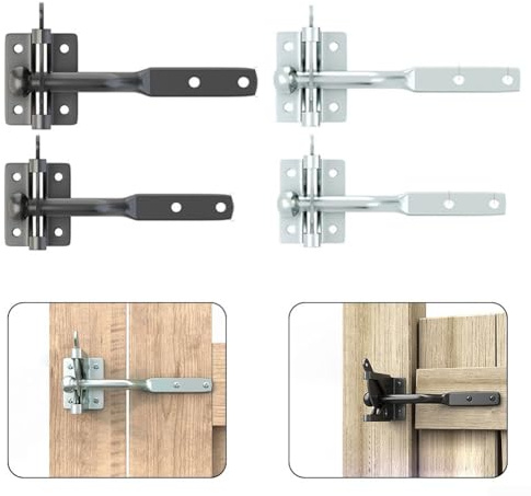 Gartenzaun-Verriegelung für Torsicherheit, zuverlässiges Karbonstahl-Design (schwarz, 144 mm)