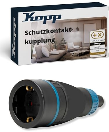 Kopp 138216104 Schutzkontaktkupplung wiederanschließbar, bruchfest, fürKabelquerschnitt bis 3x1,5mm², IP20