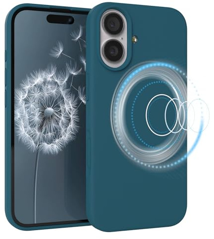 EAZY CASE Magnetische Silikon Hülle für iPhone 17 - MagSafe-kompatibel, Premium-Liquid-Silikon, Stoßfest, Kameraschutz, Mikrofaser-Innenfutter, Slim Cover Handyhülle Bumper - Petrol Blau