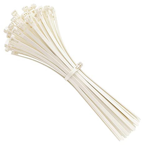 intervisio Collier de Serrage Réutilisable Plastique, 250 mm x 7,6 mm, Attache Câble Réutilisables, Serre Câbles Rilsan Nylon, Colliers Serre-Cable 250mm, Blanc, Lot de 100 Pièces