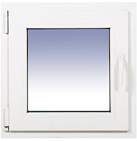 Ventanastock PVC 600x600 Practicable Oscilobatiente Izquierda 1 hoja con vidrio Carglass (Climalit Mate)