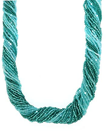 Venetiaurum - Collar De Mujer De Varios Hilos de Cuentas de Cristal Y Plata 925 - Joya Made In Italy Certificada