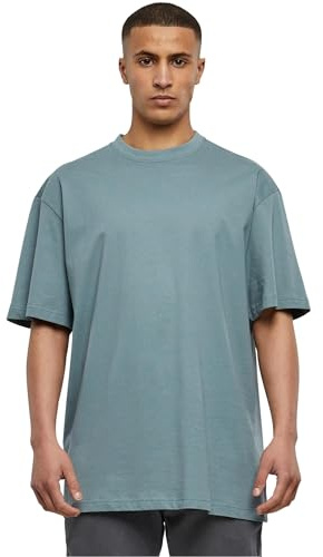 URBAN CLASSICS Men's Basic Crew Neck Tall Tee, Oversized Short Sleeves T-Shirt with Dropped Shoulders, 100% Jersey Cotton, in dusty blue, L
