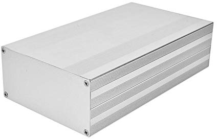 Elektronisches Gehäuse aus Aluminiumlegierung Projektbox Leiterplatte DIY Elektronisches Gehäuse Sandstrahl Oxidiertes Schutzgehäuse Silber 68x145x250mm Anschlussdose