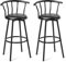 COSTWAY Lot de 2 Tabourets de Bar, Style Industriel, Pivolant de 360°, Structure en Acier avec Coussin Eponge et Repose-Pieds Charge Max : 130KG