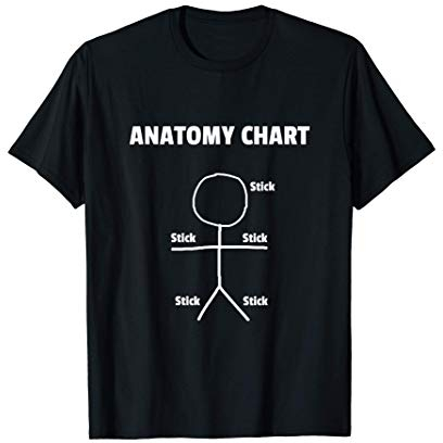 Figura del palillo anatomía divertida de la carta Camiseta