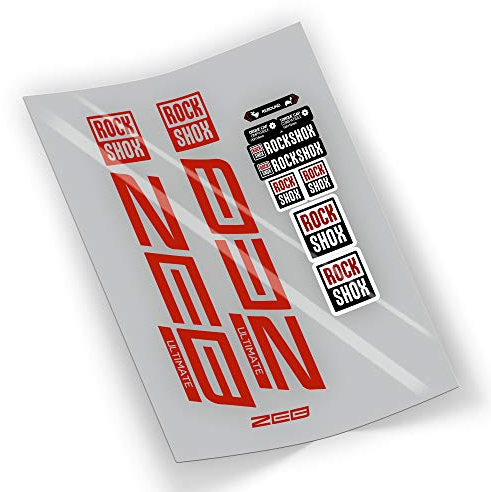 FA222 Adesivi Forcella Zeb Ultimate 2021 Autocollant Autocollant Stickers (Rosso)