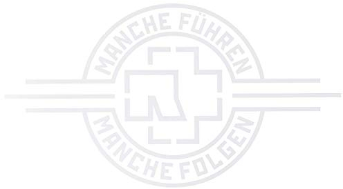 Rammstein Autoaufkleber ”Manche Führen Manche Folgen” weiß, Offizielles Band Merchandise (aussenklebend) 69 x 38cm Heckscheibe